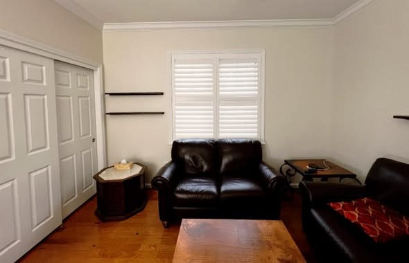 Furnished living room after an interior repaint